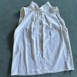 Ann Klein White sheer material white shirt/ dress tank